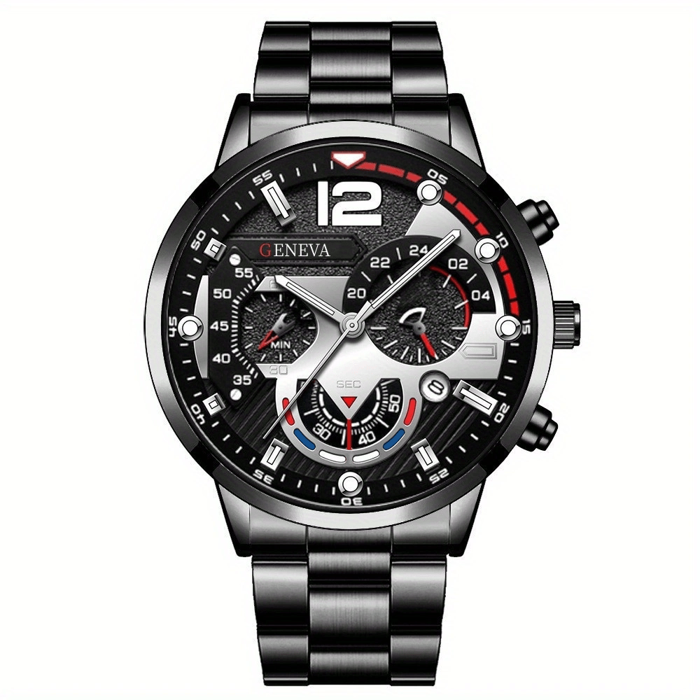 Fashion Men's Stainless Steel Calendar Watch