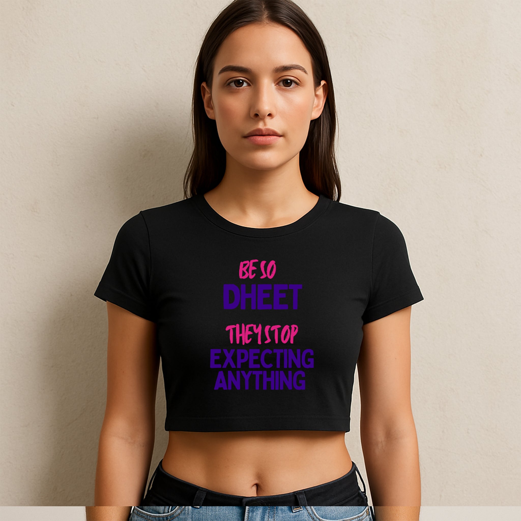 Manasha Women Be So Dheet” Women’s Crop Tee