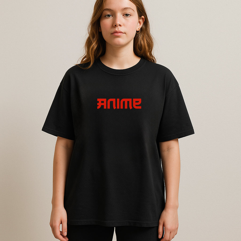 Manasha Women “Anime” Graphic Design T-Shirt – Black