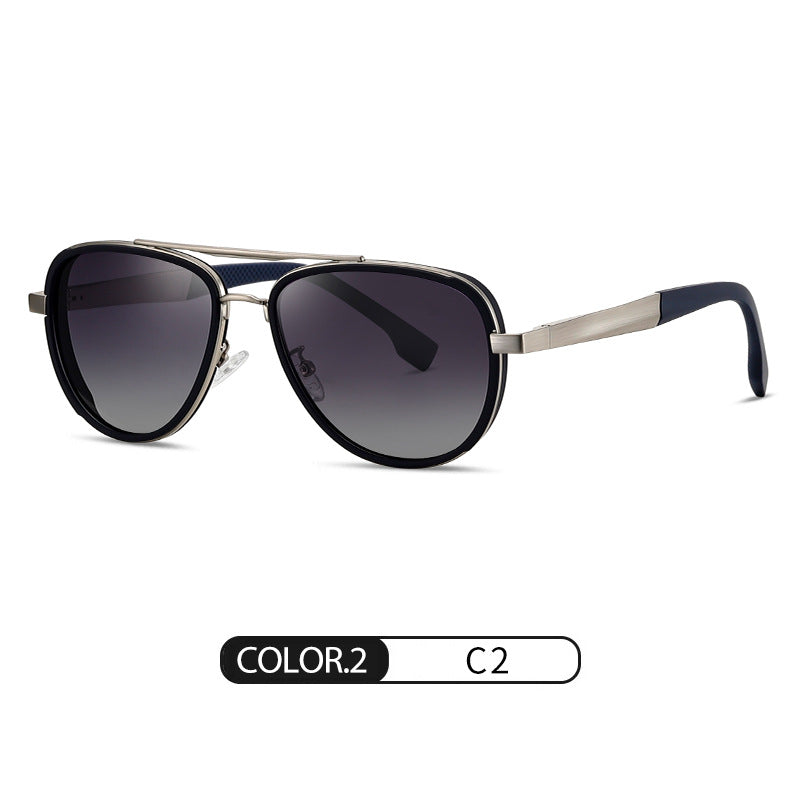 New Polarized Sunglasses S15101 Fashionable Men's Double Bridge Street Style Sunglasses Outdoor Driving Sunglasses