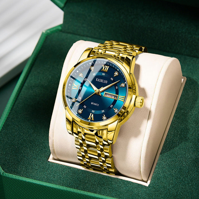 Watches Men's High-End Watches Versatile Dual Calendar Temperament Large Dial Trendy High Definition Men's Quartz Watches Direct Sales Wholesale