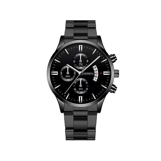 Trendy Business Men's Watch with Three Eyes, Six Hands, Calendar, Steel Band, Wholesale Dropshipping