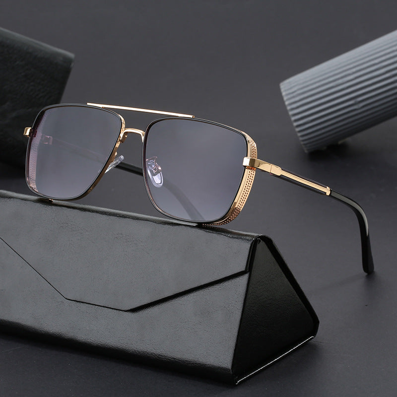 New Retro Square Frame Sunglasses for Women, Cross-Border Foreign Trade Fashion Glasses, Trendy Outdoor Sports High-End Men's Sunglasses