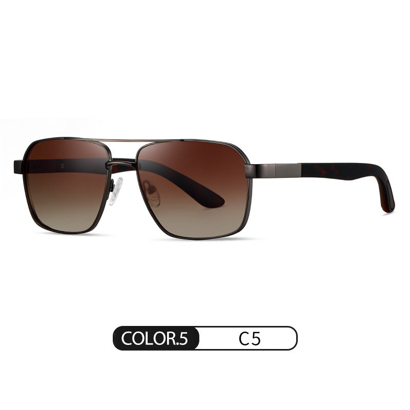 Fashion classic double beam sunglasses S15111 men's outdoor sun protection polarized sunglasses rubber non-slip sunglasses