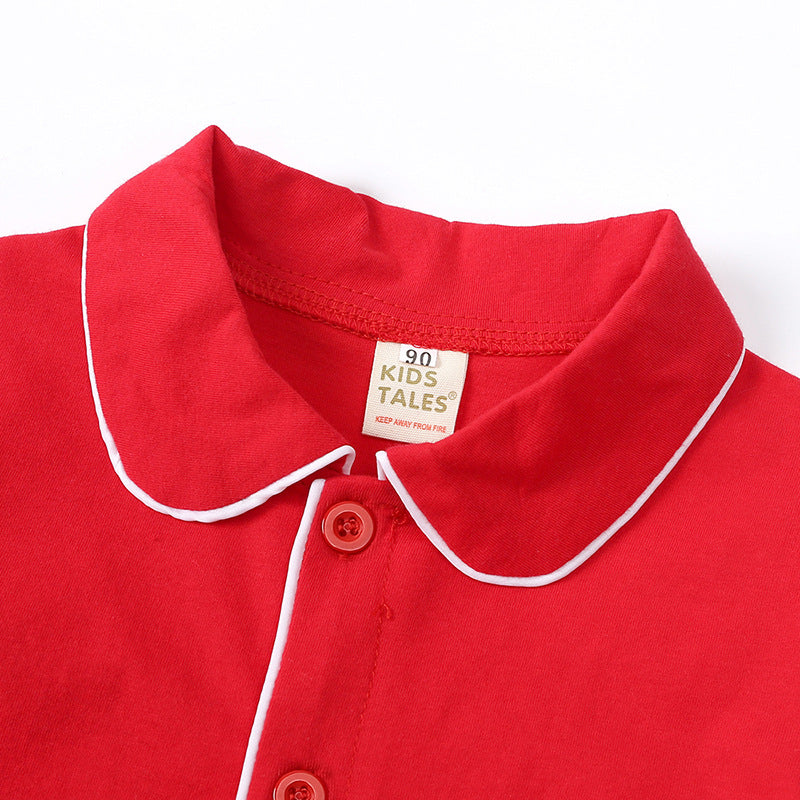 Christmas new children's pajamas spring and autumn boys and girls cotton long-sleeved baby medium and big children cardigan can be worn outside