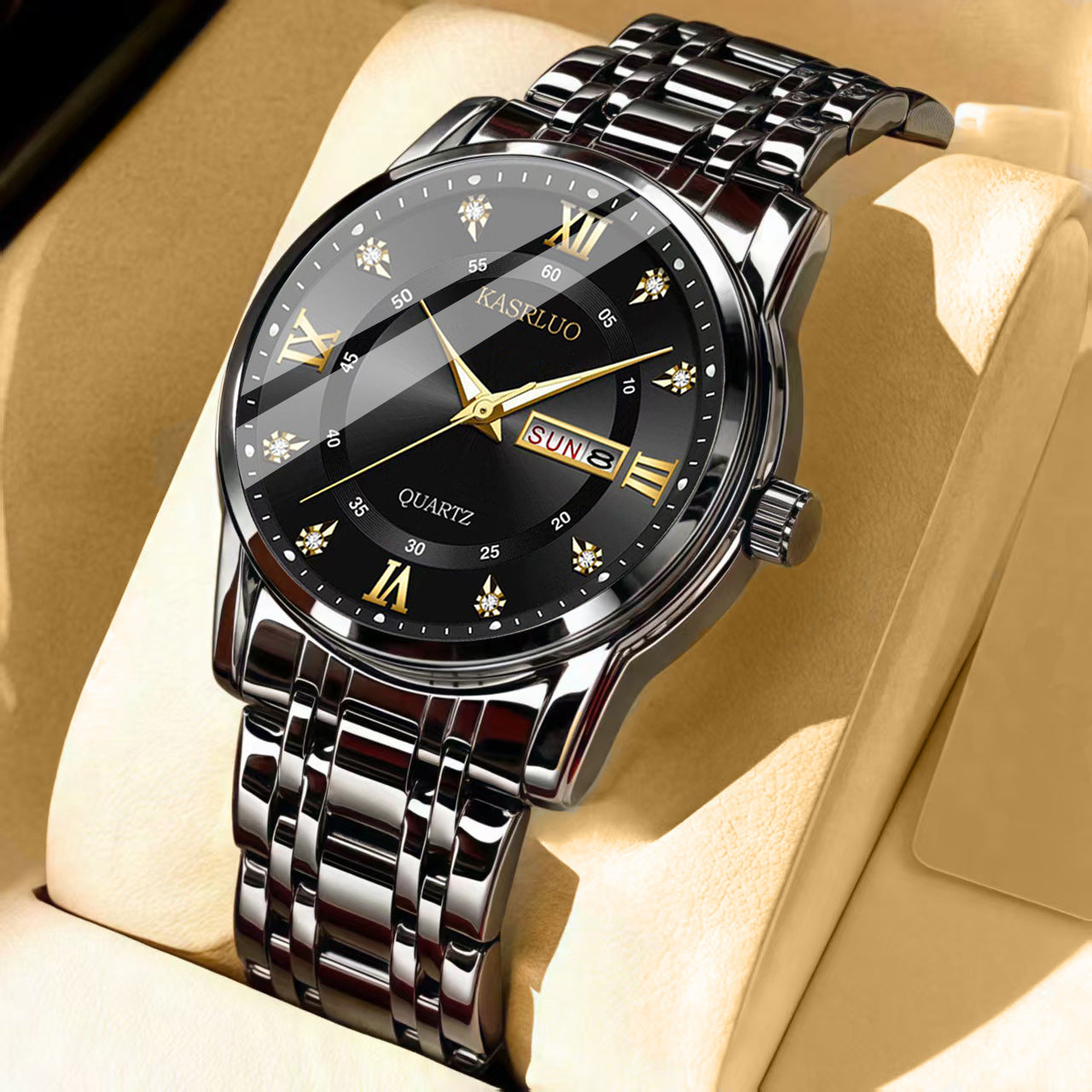 Watches Men's High-End Watches Versatile Dual Calendar Temperament Large Dial Trendy High Definition Men's Quartz Watches Direct Sales Wholesale
