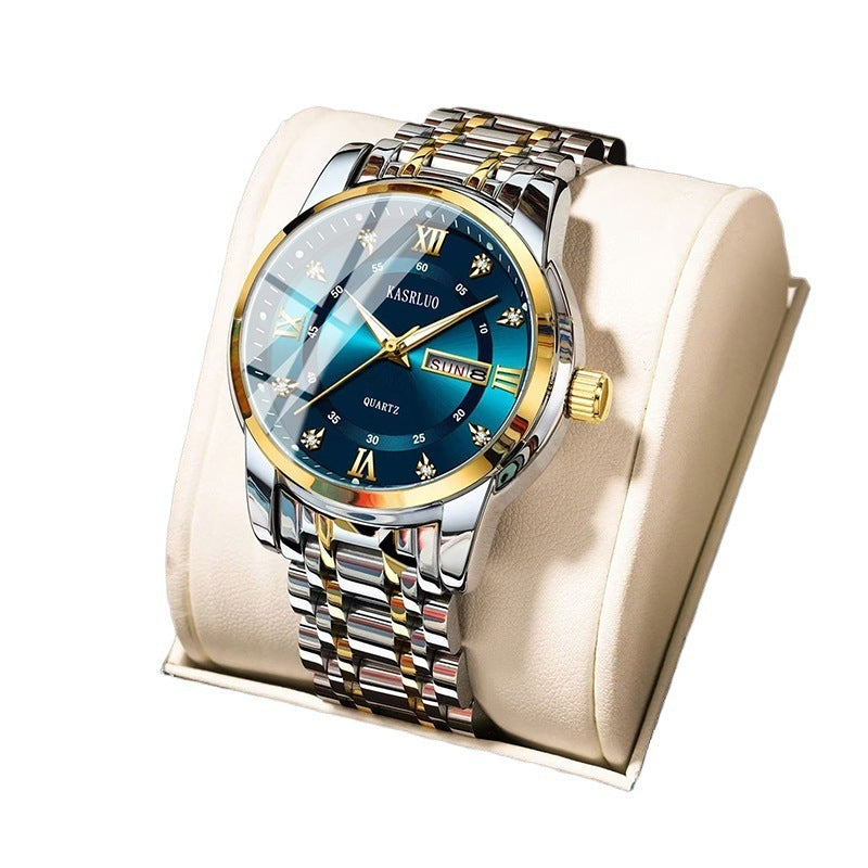 Watches Men's High-End Watches Versatile Dual Calendar Temperament Large Dial Trendy High Definition Men's Quartz Watches Direct Sales Wholesale