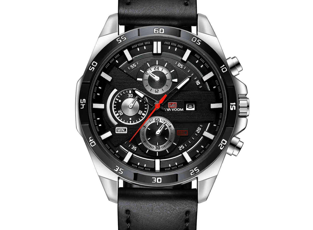 Fashion Men's Waterproof Fashion Outdoor Sports Leisure Watch Student Spelling Belt Calendar Quartz Watch