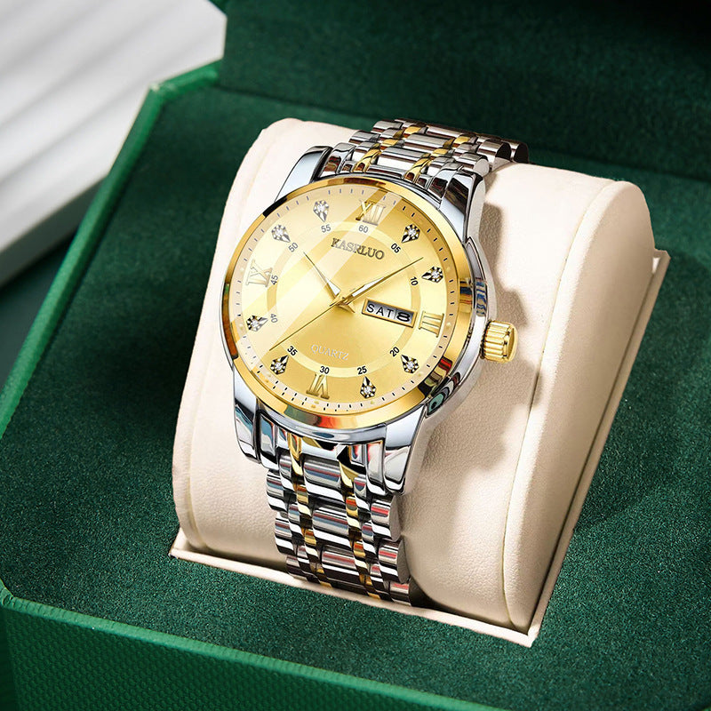 Watches Men's High-End Watches Versatile Dual Calendar Temperament Large Dial Trendy High Definition Men's Quartz Watches Direct Sales Wholesale