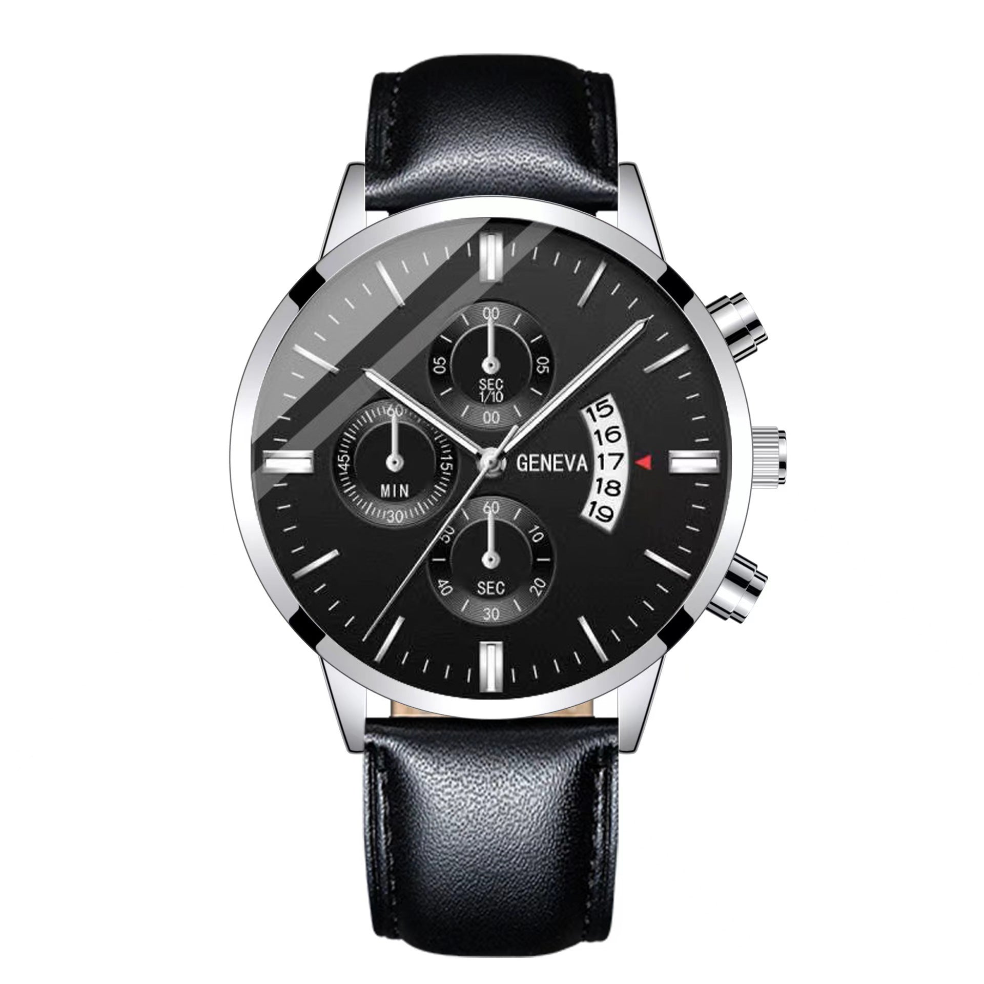 Foreign Trade Cross-border Explosions Simple Men's Business Watch Stainless Steel Fashion Belt Watch Luminous Calendar Quartz