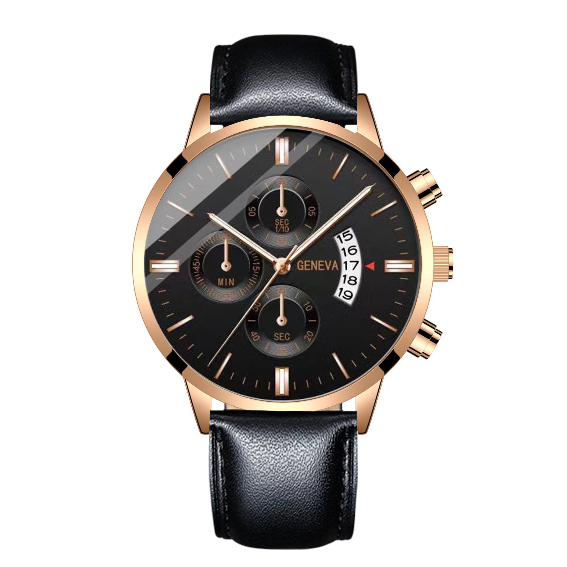 Foreign Trade Cross-border Explosions Simple Men's Business Watch Stainless Steel Fashion Belt Watch Luminous Calendar Quartz