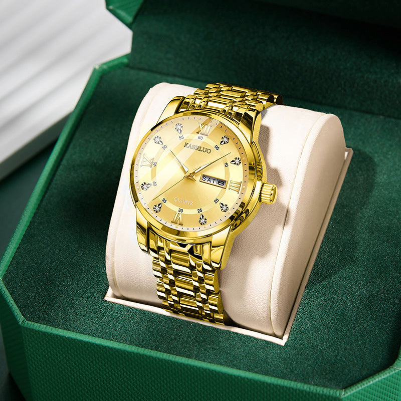 Watches Men's High-End Watches Versatile Dual Calendar Temperament Large Dial Trendy High Definition Men's Quartz Watches Direct Sales Wholesale