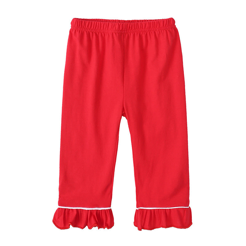 Christmas new children's pajamas spring and autumn boys and girls cotton long-sleeved baby medium and big children cardigan can be worn outside