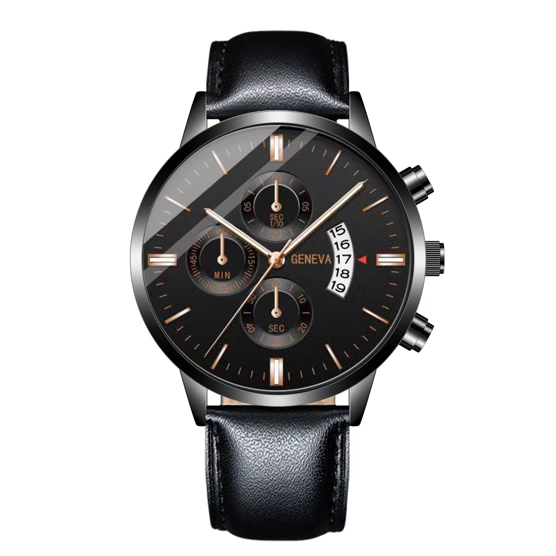 Foreign Trade Cross-border Explosions Simple Men's Business Watch Stainless Steel Fashion Belt Watch Luminous Calendar Quartz