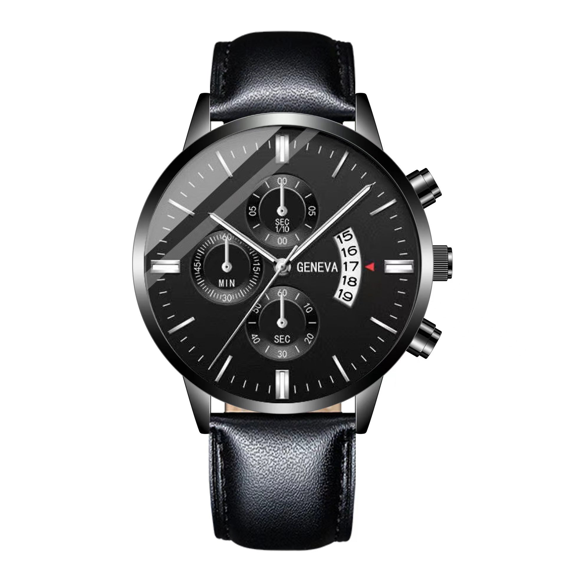 Foreign Trade Cross-border Explosions Simple Men's Business Watch Stainless Steel Fashion Belt Watch Luminous Calendar Quartz