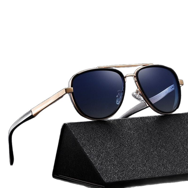 New Polarized Sunglasses S15101 Fashionable Men's Double Bridge Street Style Sunglasses Outdoor Driving Sunglasses