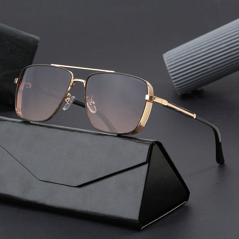 New Retro Square Frame Sunglasses for Women, Cross-Border Foreign Trade Fashion Glasses, Trendy Outdoor Sports High-End Men's Sunglasses