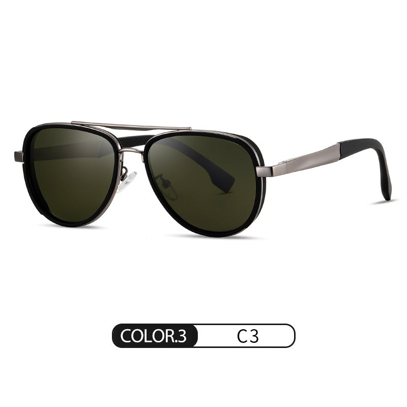 New Polarized Sunglasses S15101 Fashionable Men's Double Bridge Street Style Sunglasses Outdoor Driving Sunglasses