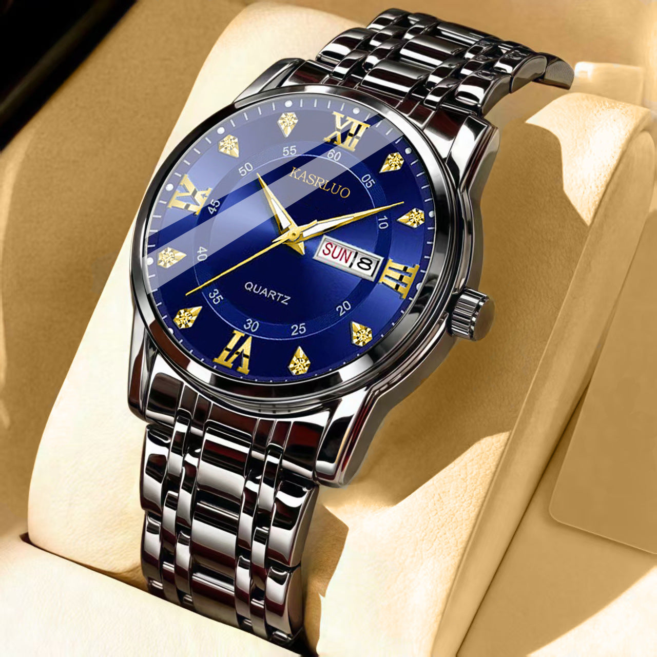 Watches Men's High-End Watches Versatile Dual Calendar Temperament Large Dial Trendy High Definition Men's Quartz Watches Direct Sales Wholesale