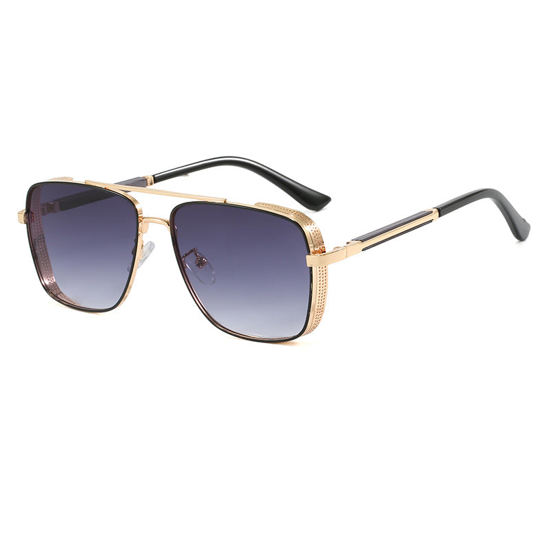 New Retro Square Frame Sunglasses for Women, Cross-Border Foreign Trade Fashion Glasses, Trendy Outdoor Sports High-End Men's Sunglasses