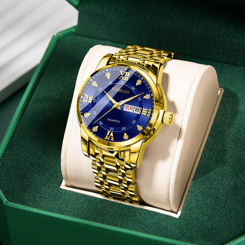 Watches Men's High-End Watches Versatile Dual Calendar Temperament Large Dial Trendy High Definition Men's Quartz Watches Direct Sales Wholesale