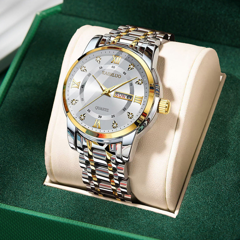 Watches Men's High-End Watches Versatile Dual Calendar Temperament Large Dial Trendy High Definition Men's Quartz Watches Direct Sales Wholesale