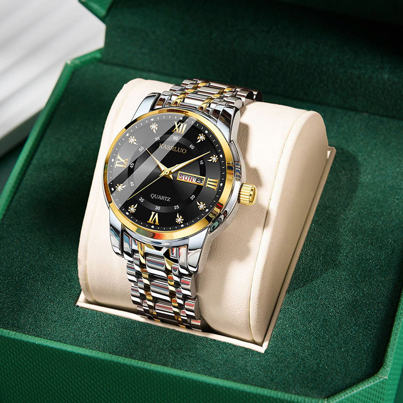 Watches Men's High-End Watches Versatile Dual Calendar Temperament Large Dial Trendy High Definition Men's Quartz Watches Direct Sales Wholesale