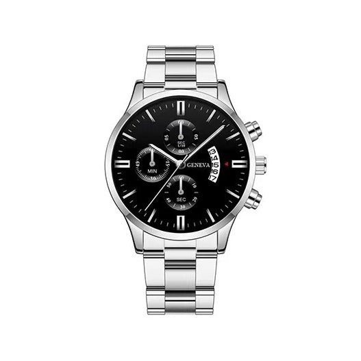 Trendy Business Men's Watch with Three Eyes, Six Hands, Calendar, Steel Band, Wholesale Dropshipping