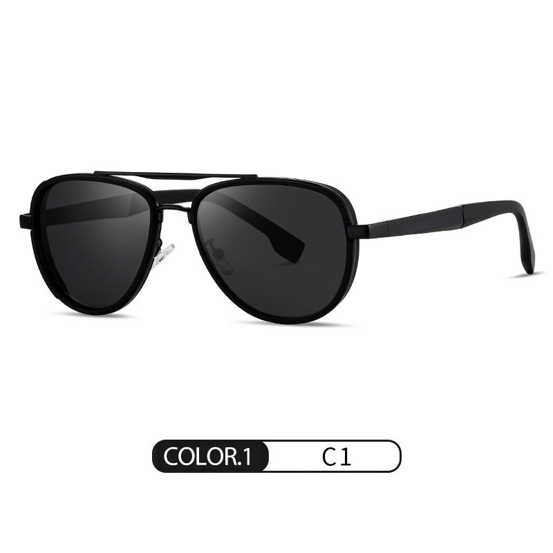 New Polarized Sunglasses S15101 Fashionable Men's Double Bridge Street Style Sunglasses Outdoor Driving Sunglasses