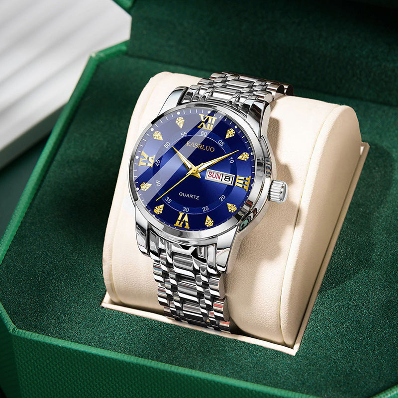 Watches Men's High-End Watches Versatile Dual Calendar Temperament Large Dial Trendy High Definition Men's Quartz Watches Direct Sales Wholesale