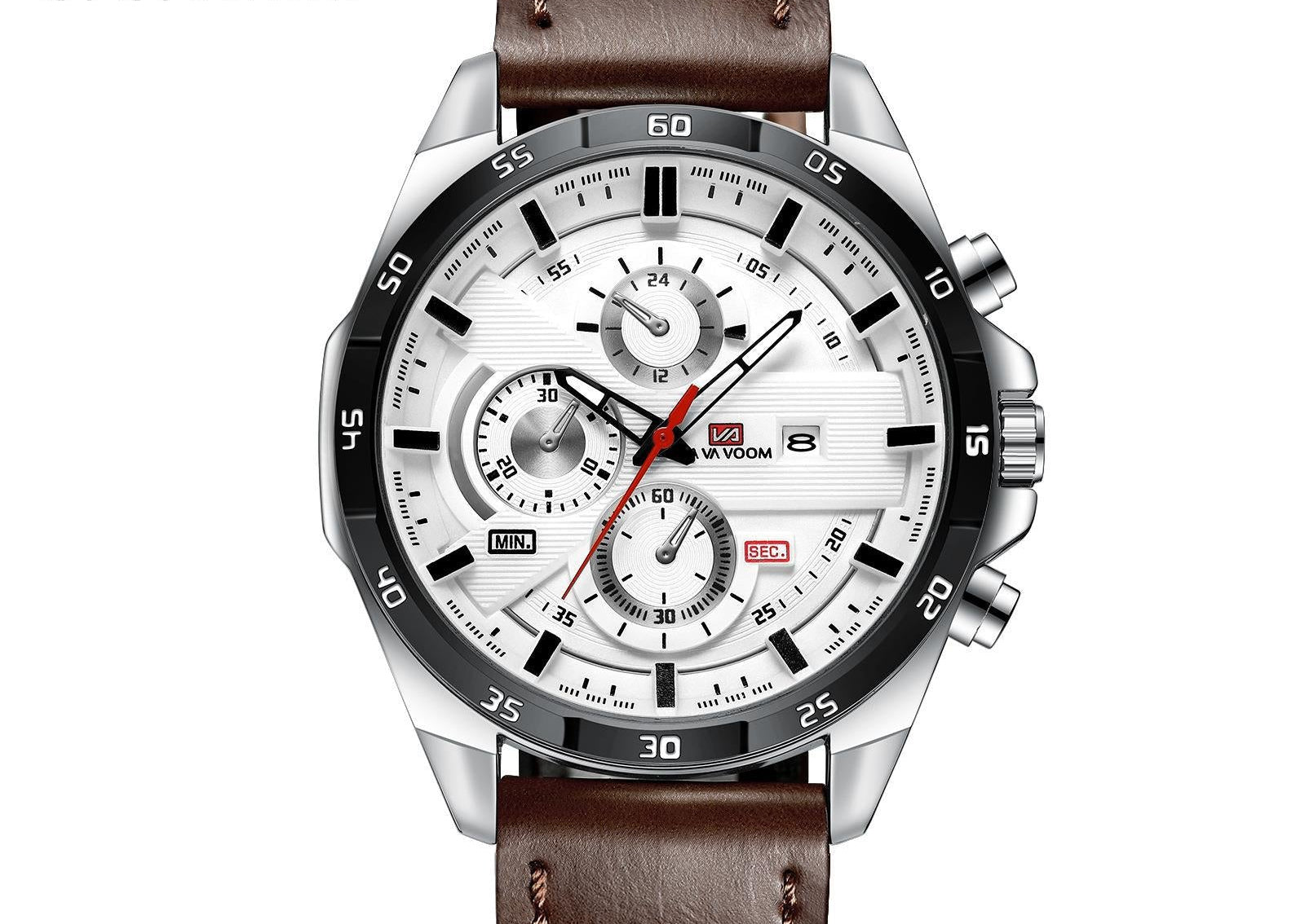 Fashion Men's Waterproof Fashion Outdoor Sports Leisure Watch Student Spelling Belt Calendar Quartz Watch