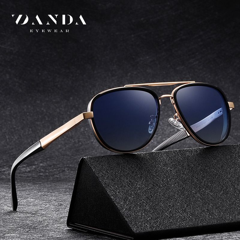 New Polarized Sunglasses S15101 Fashionable Men's Double Bridge Street Style Sunglasses Outdoor Driving Sunglasses