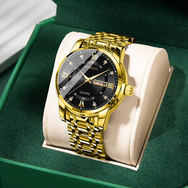 Watches Men's High-End Watches Versatile Dual Calendar Temperament Large Dial Trendy High Definition Men's Quartz Watches Direct Sales Wholesale