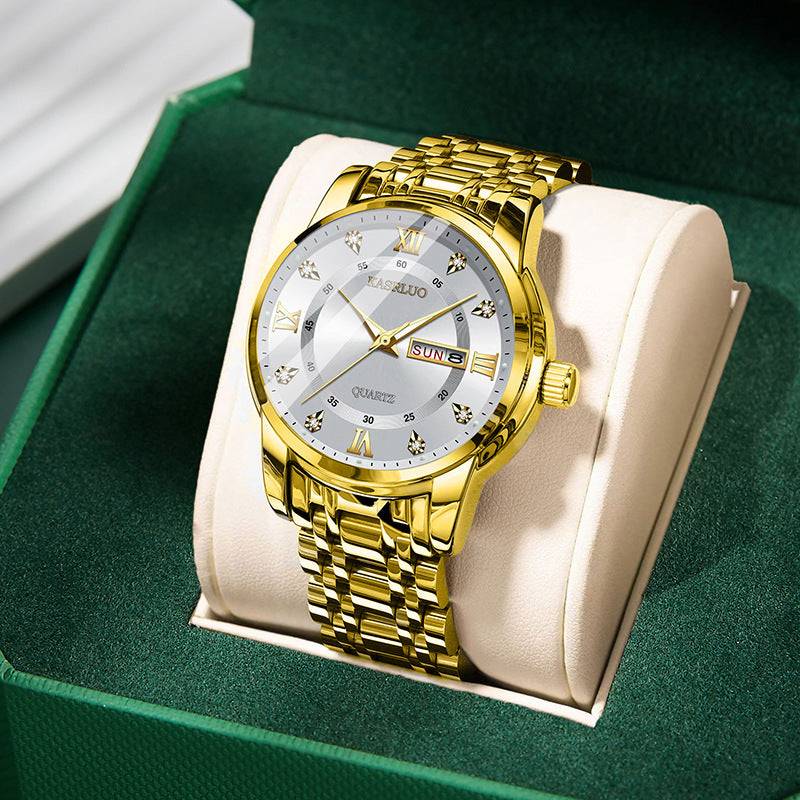 Watches Men's High-End Watches Versatile Dual Calendar Temperament Large Dial Trendy High Definition Men's Quartz Watches Direct Sales Wholesale