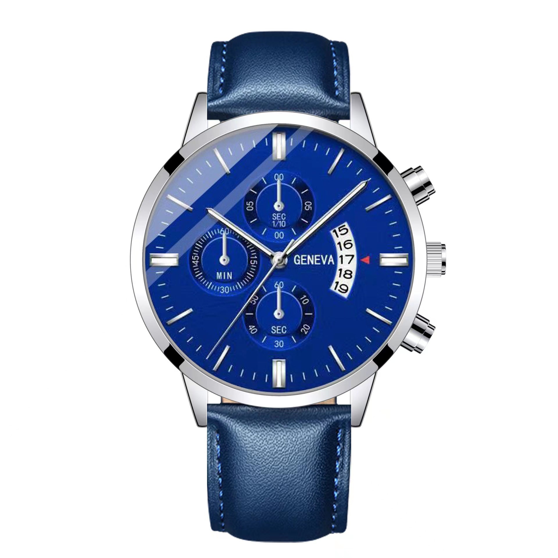 Foreign Trade Cross-border Explosions Simple Men's Business Watch Stainless Steel Fashion Belt Watch Luminous Calendar Quartz