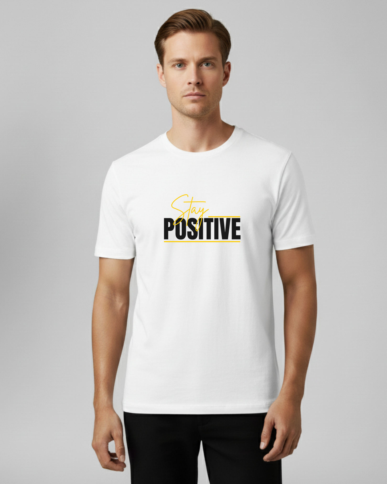 Stay Positive Men's White T-shirt