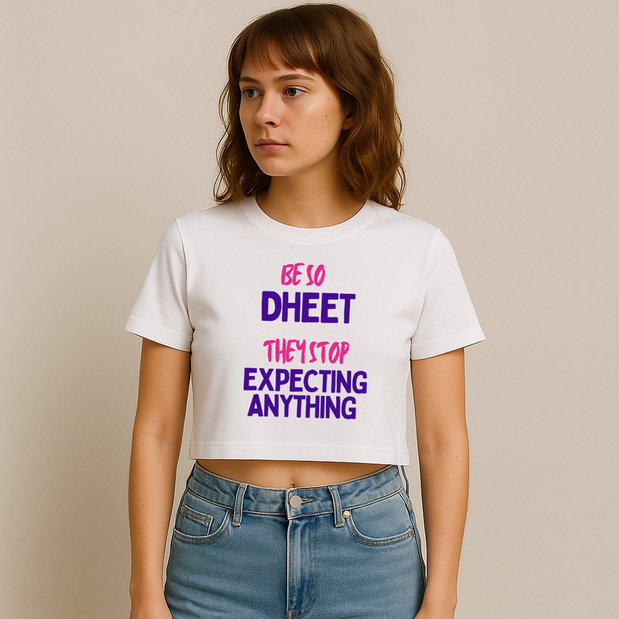 Manasha Women Be So Dheet” Women’s Crop Tee